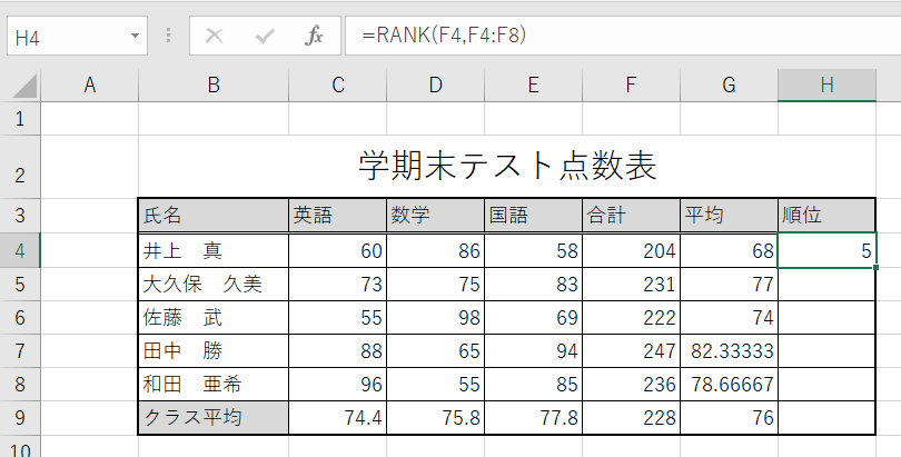 &ldquo;オートSUM：順位6&rdquo;